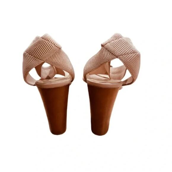 INC  Ribbed Elastic Strap Roesia Round Toe Block Heel Slip On Sandals Size 8.5 - Picture 6 of 9